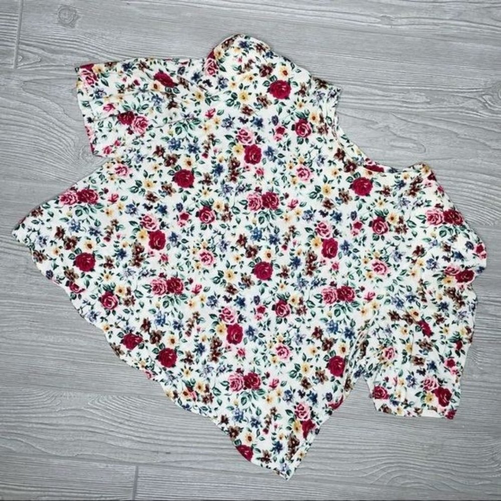 Vintage Northern traditions cottage core short sleeve floral t shirt 14 blouse